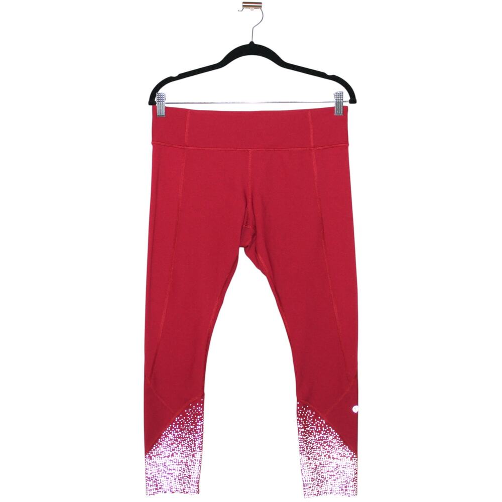 Lululemon Tight Stuff Tight Red and Silver Reflective Print Size 10